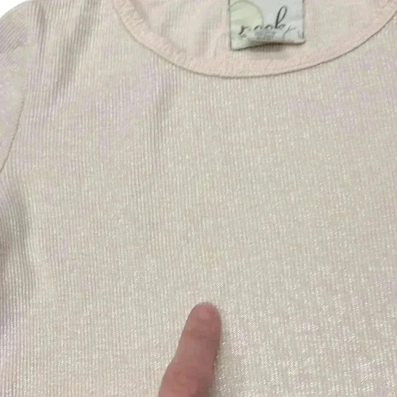 Peek shimmer metallic ballet pink girls shirt size medium 6/7 - Picture 2 of 6